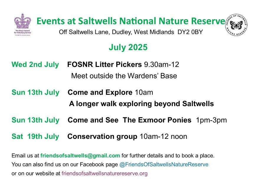 Friends of Saltwells Nature Reserve - July 2025 Events